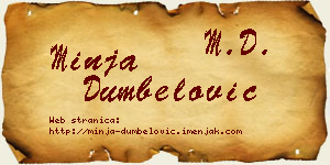 Minja Dumbelović vizit kartica